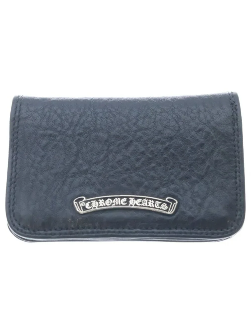 Chrome Hearts Card Case Leather Black with Grommet